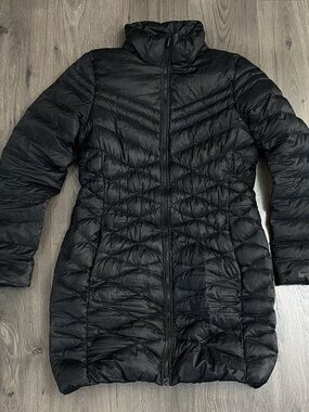 Nike Asymmetrical Long Quilted Down Puffer Coat Jacket Women Large - No Hood